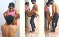 Horny Desi Slim Wife Romance and Standing Fucking